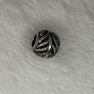 Pandora Pavé CZ Charm Leaf Feather Design Sterling Silver 925 ALE Sparkle